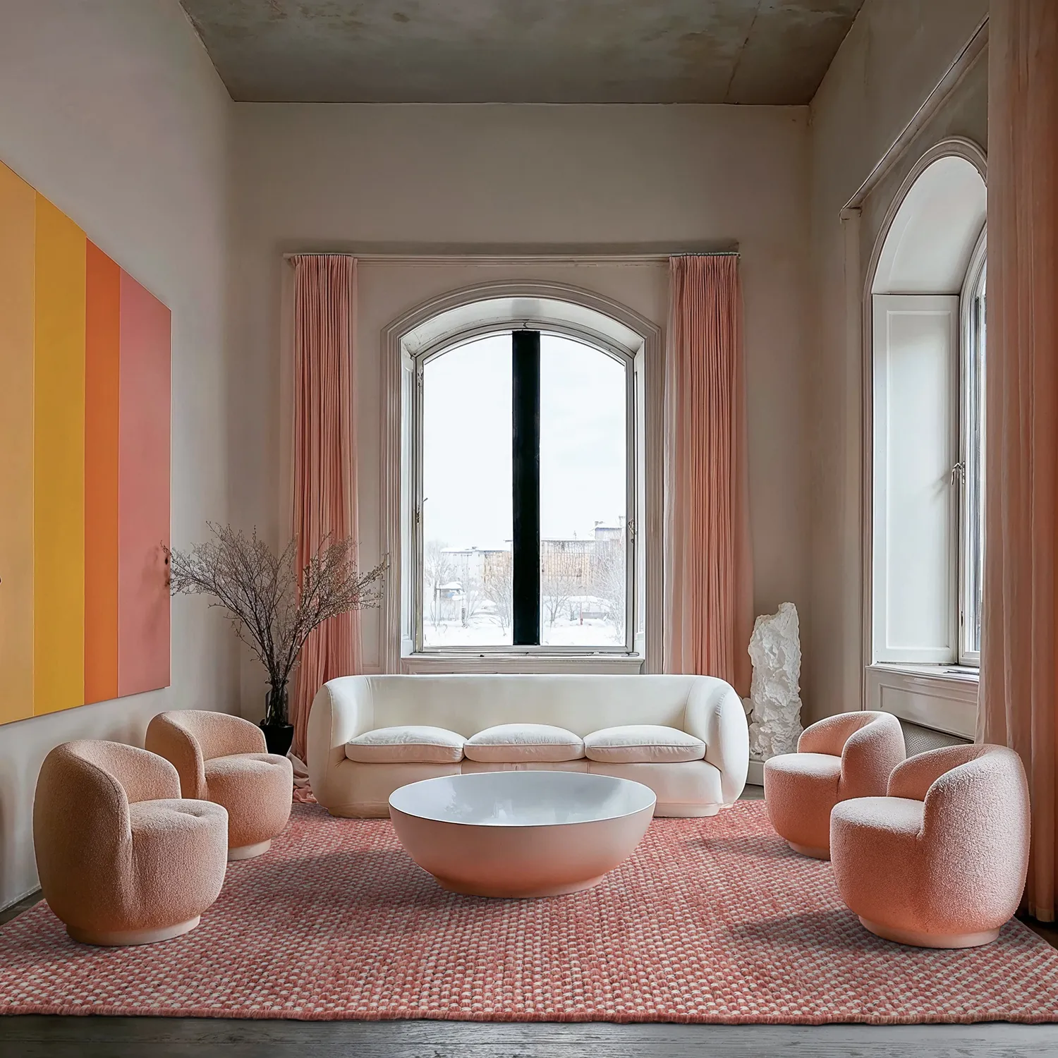 Wool rug - Ovelia (terracotta/white)