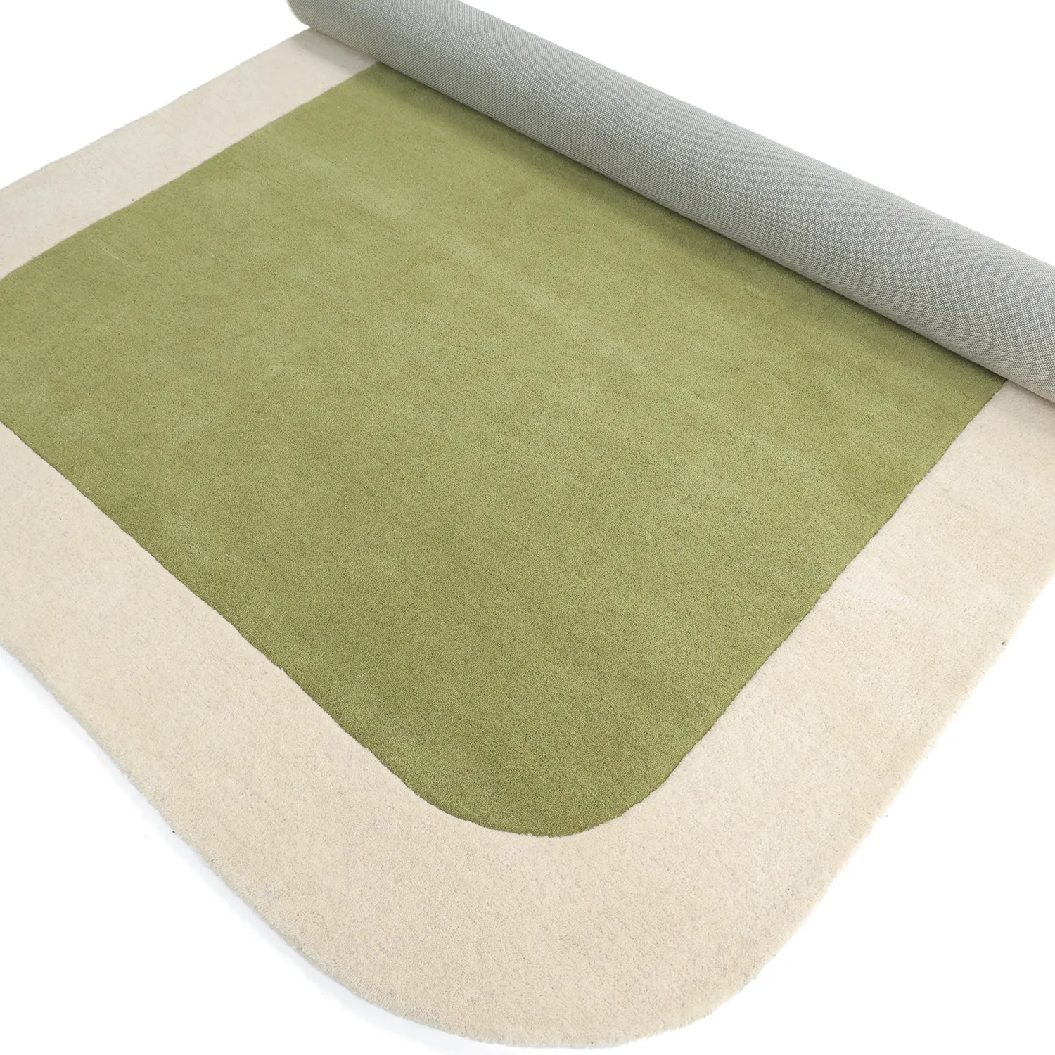 Wool rug - Puri Hand Tufted Wool Premium (green/cream)
