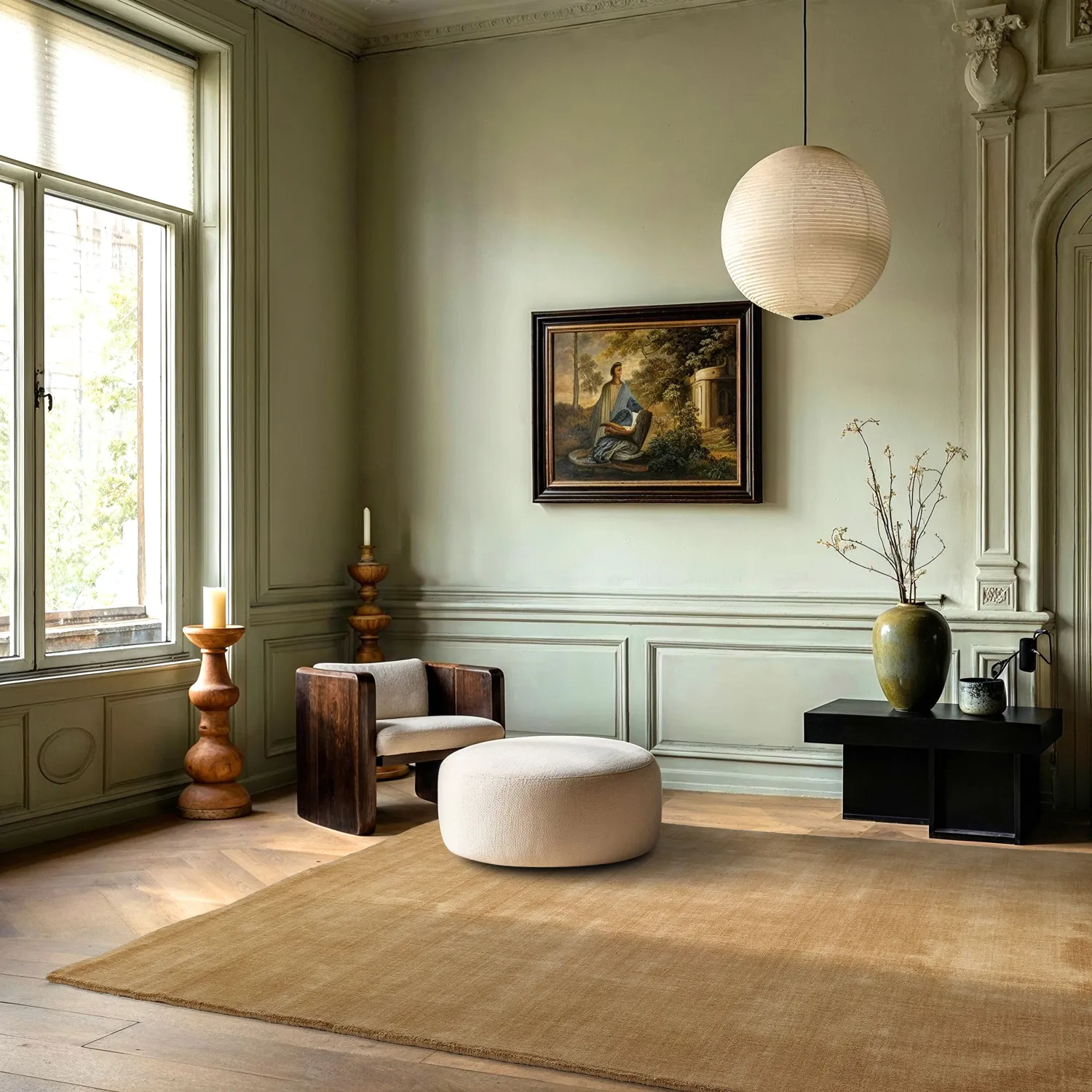 Wool rug - Rozel Handloom Wool Premium (beige)