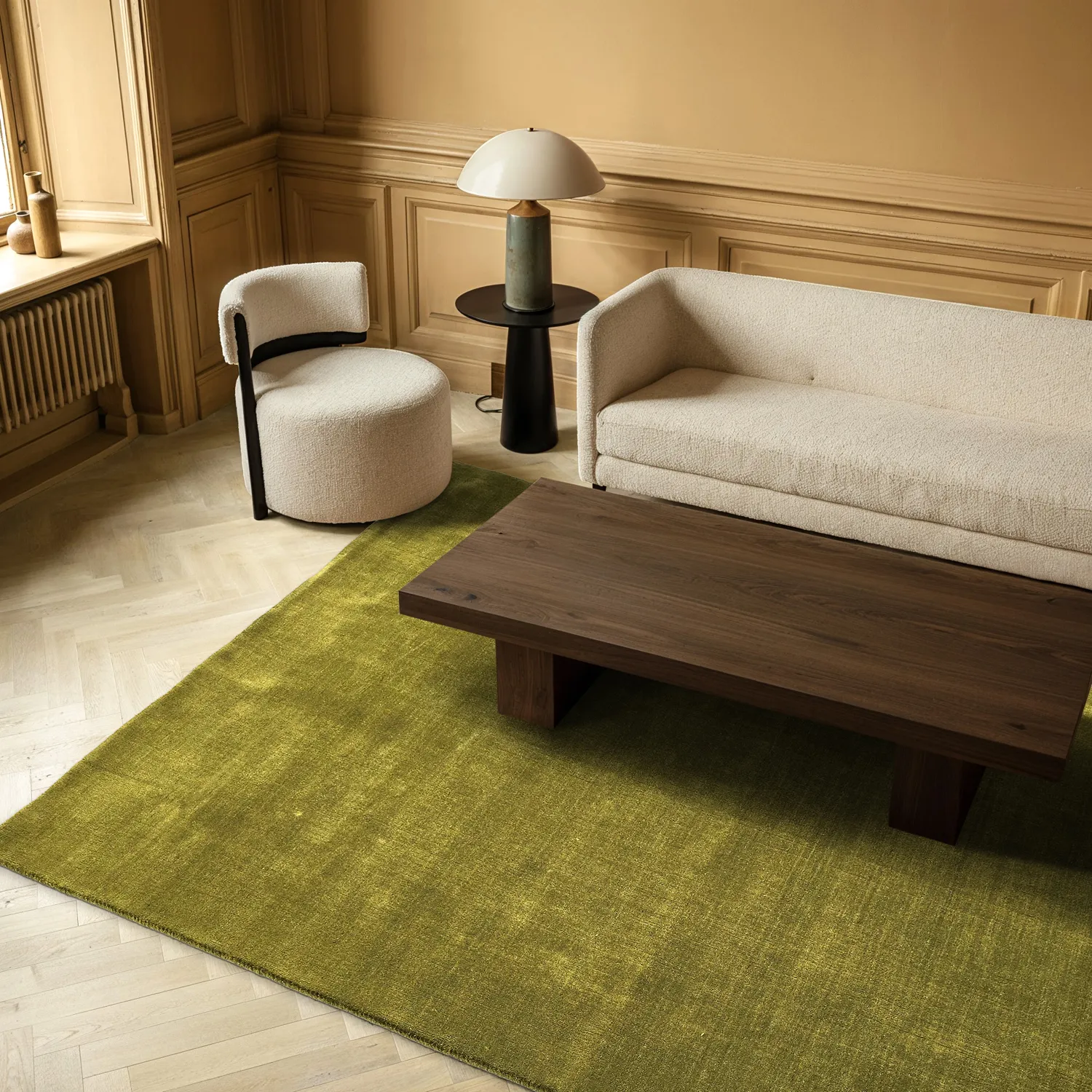 Wool rug - Rozel Handloom Wool Premium (moss green)