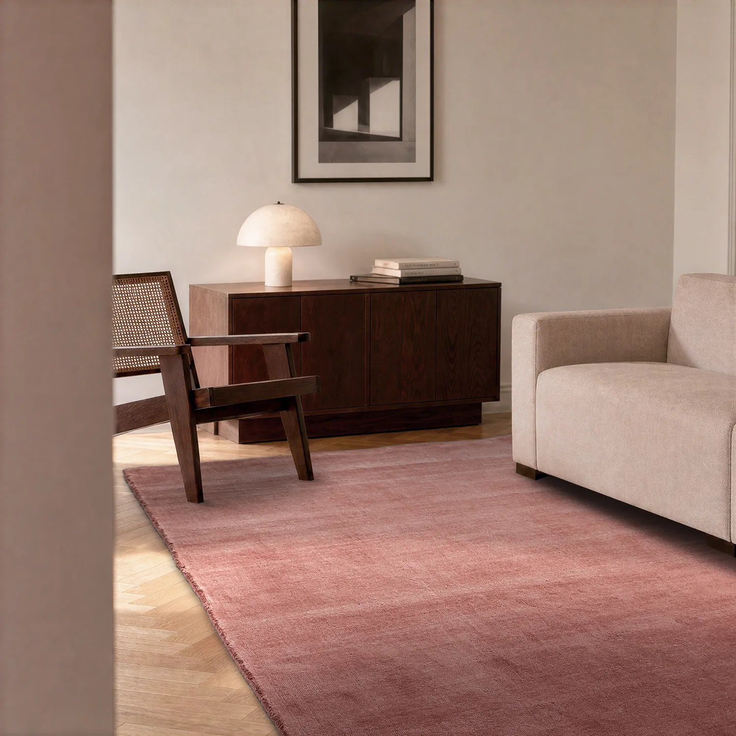 Wool rug - Rozel Handloom Wool Premium (dusty red)