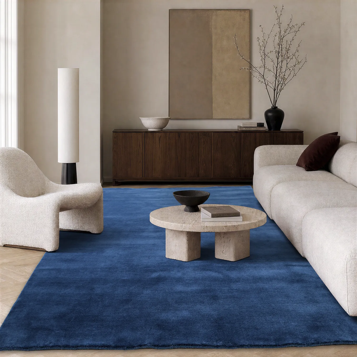 Wool rug - Rozel Handloom Wool Premium (navy)