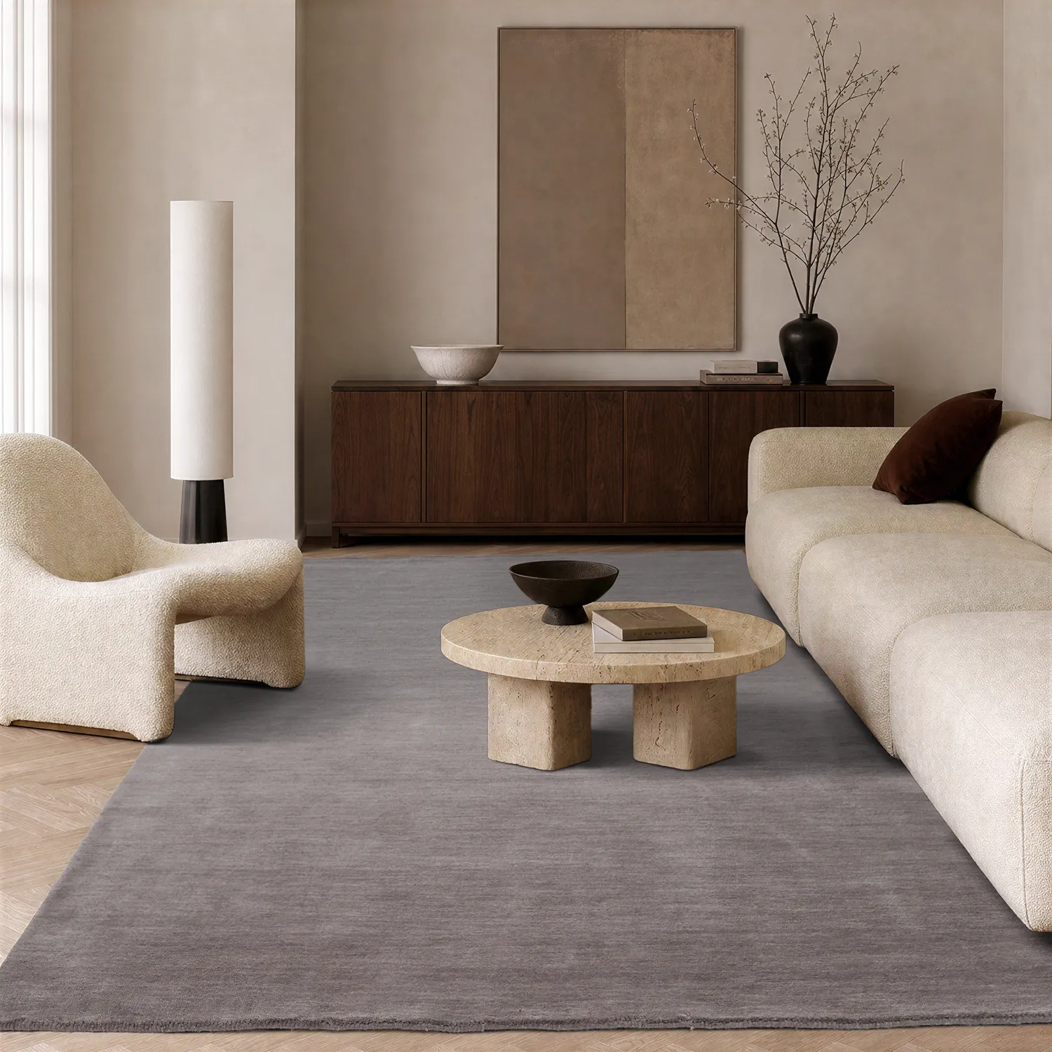 Wool rug - Rozel Handloom Wool Premium (light taupe)