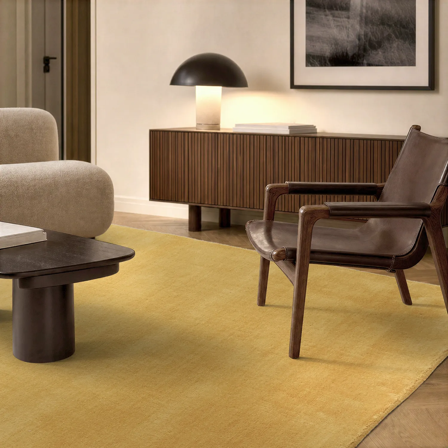 Wool rug - Rozel Handloom Wool Premium (ocher)