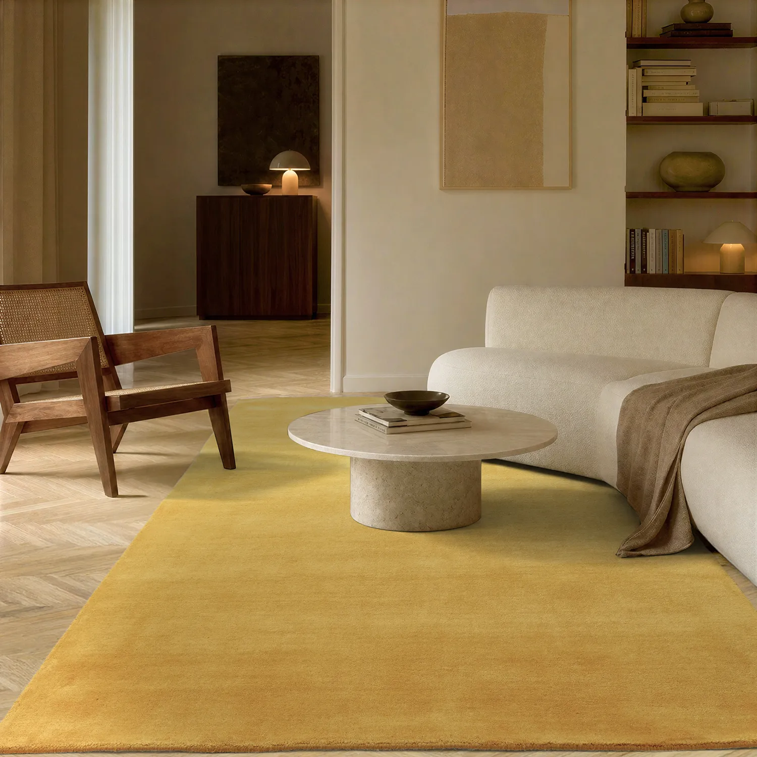 Wool rug - Rozel Handloom Wool Premium (ocher)
