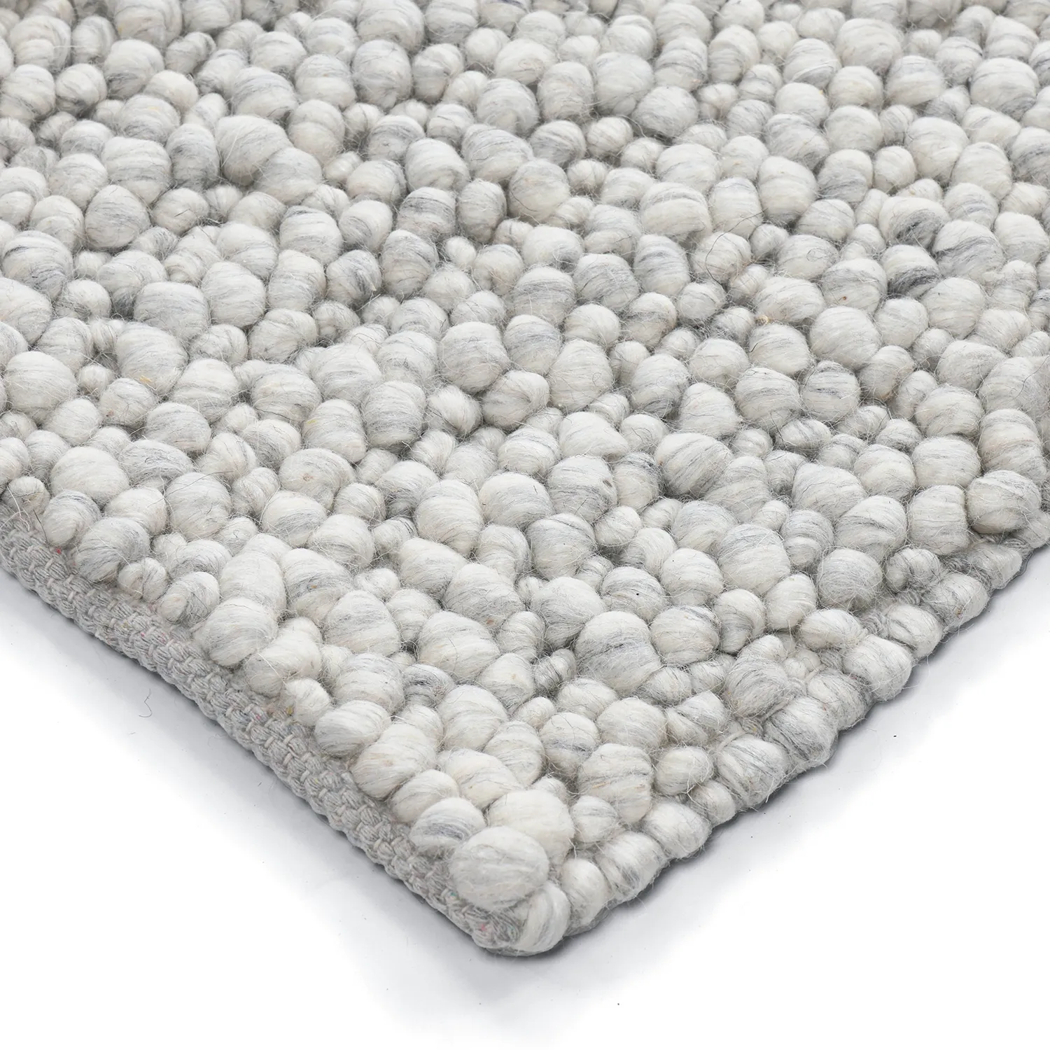 Wool rug - Sala Irregular Wool Bubble (light grey melange)