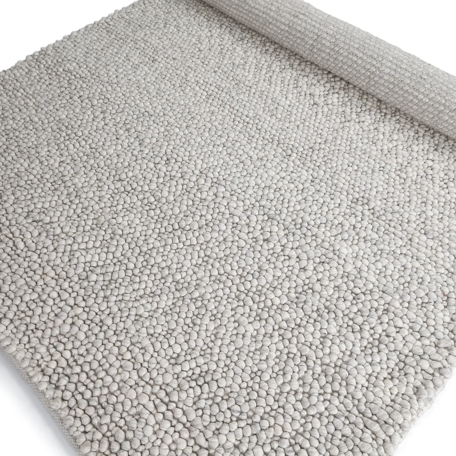 Wool rug - Sala Irregular Wool Bubble (light grey melange)