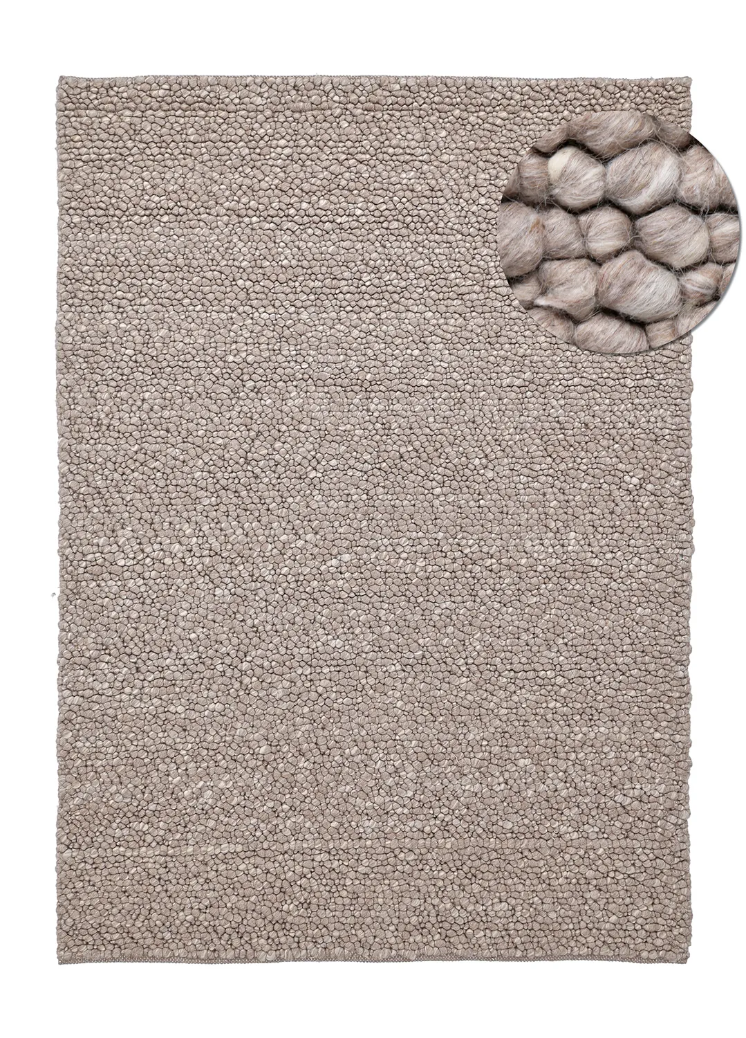 Wool rug - Sala Irregular Wool Bubble (taupe/white melange)