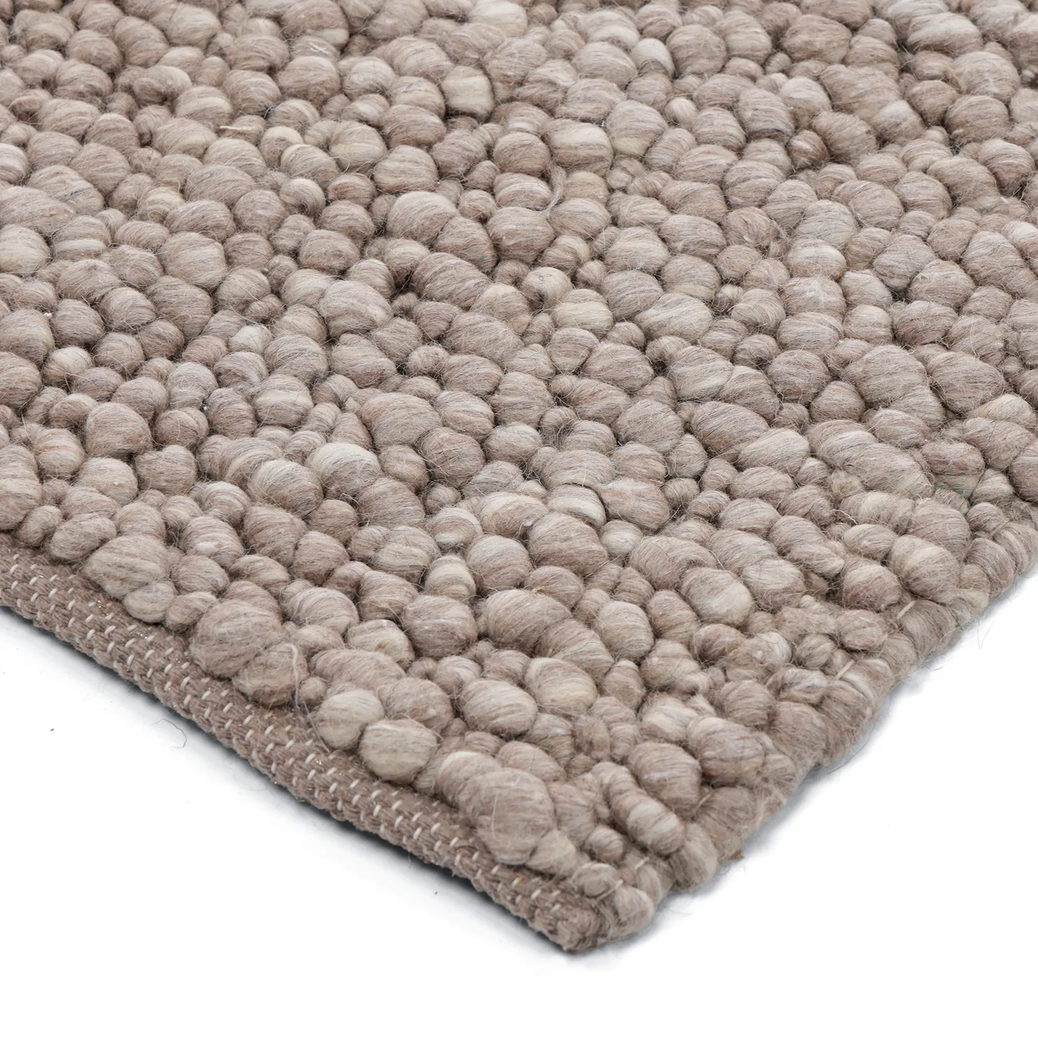 Wool rug - Sala Irregular Wool Bubble (taupe/white melange)