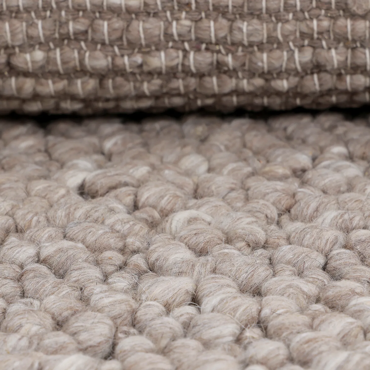 Wool rug - Sala Irregular Wool Bubble (taupe/white melange)
