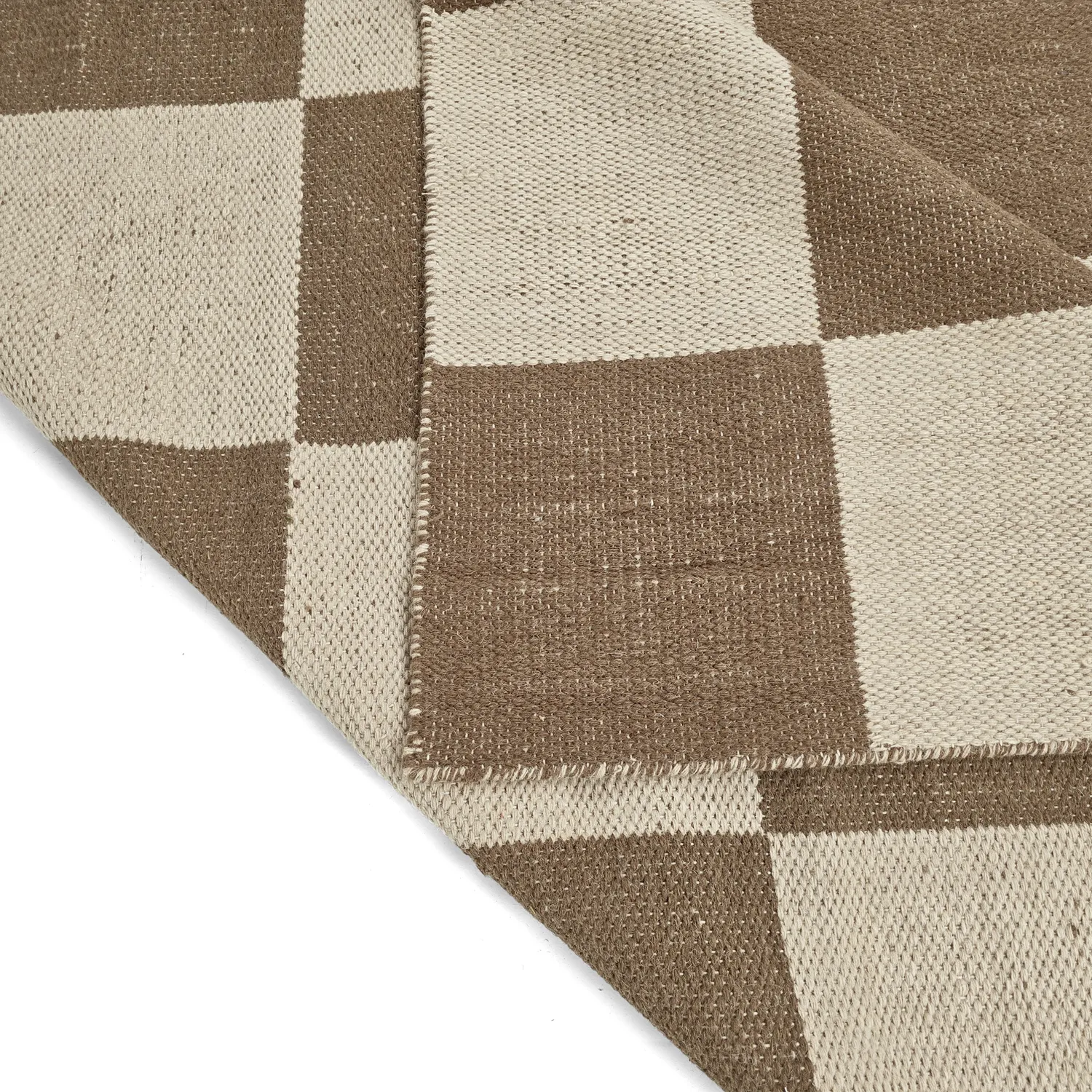 Wool rug - Scacco (brown/beige)