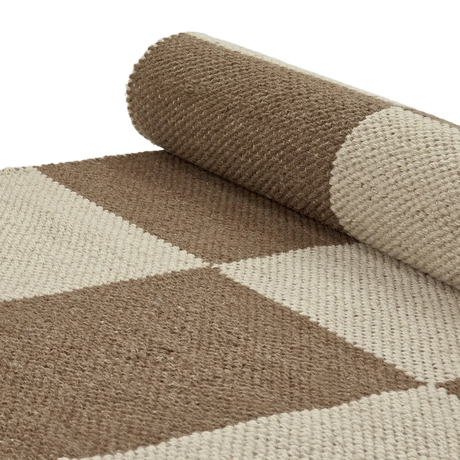 Wool rug - Scacco (brown/beige)