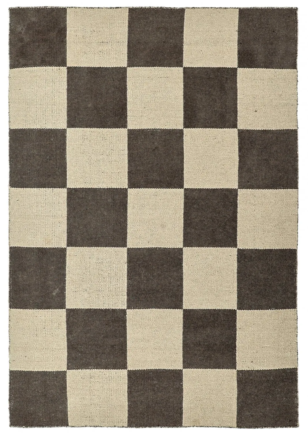 Wool rug - Scacco (black/beige)