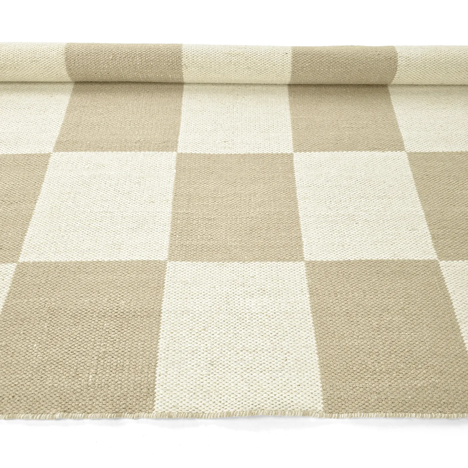 Wool rug - Scacco (white/beige)