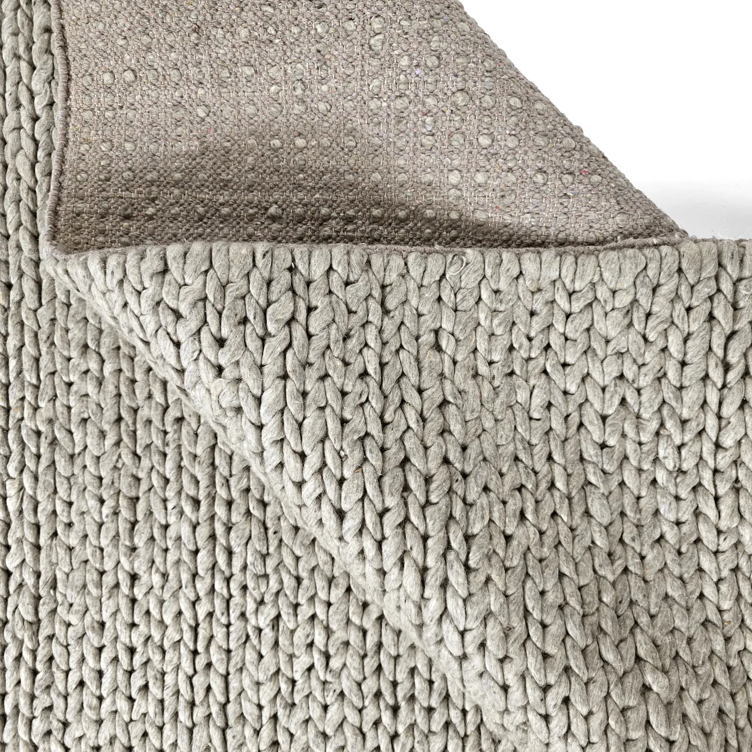 Wool rug - Talvia Braided Wool (grey)