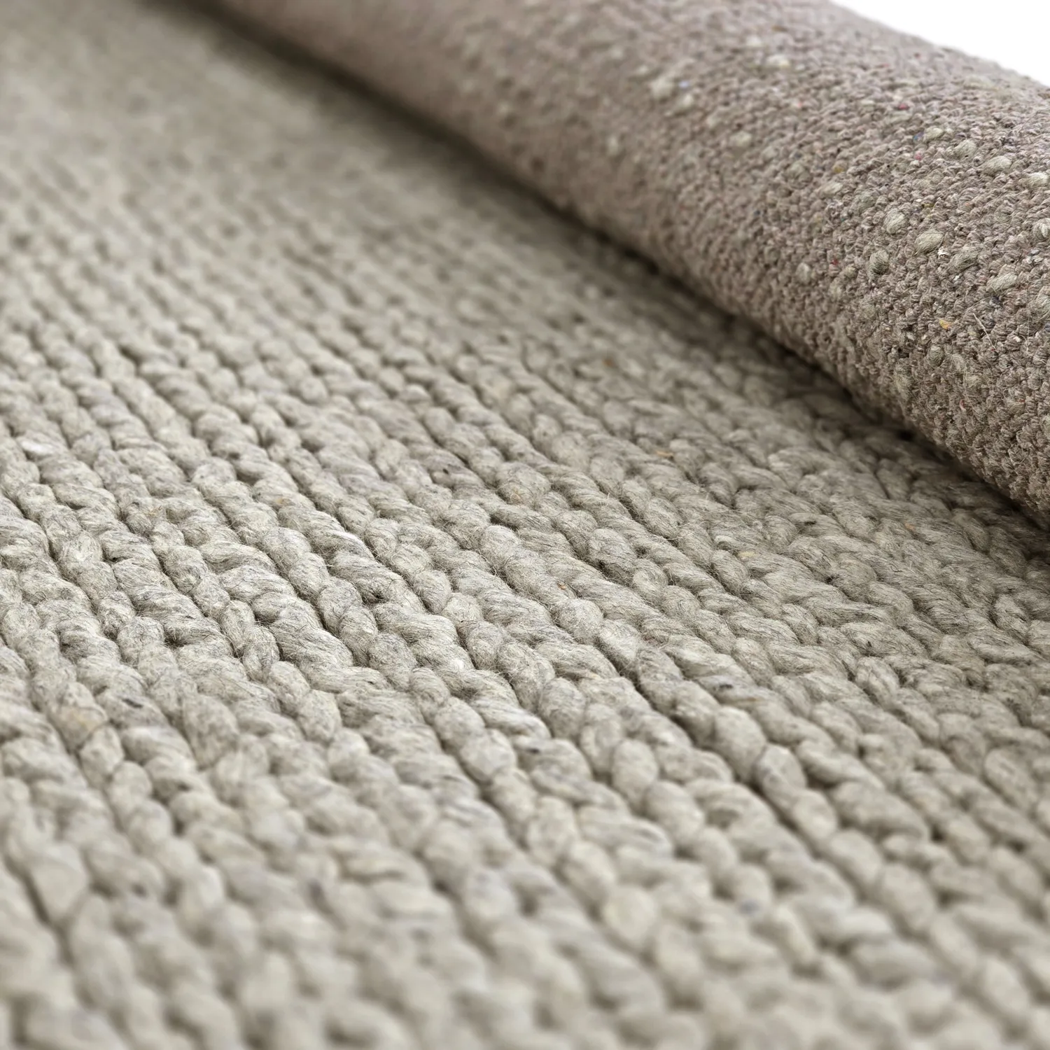 Wool rug - Talvia Braided Wool (grey)