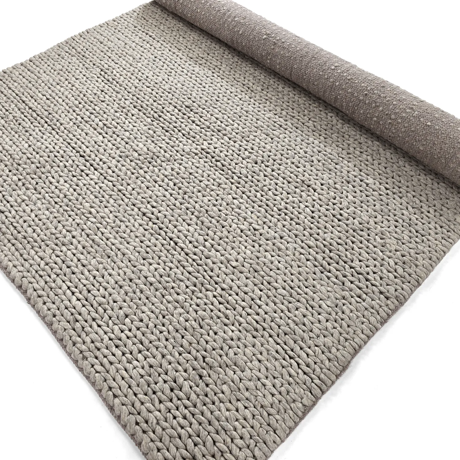 Wool rug - Talvia Braided Wool (grey)