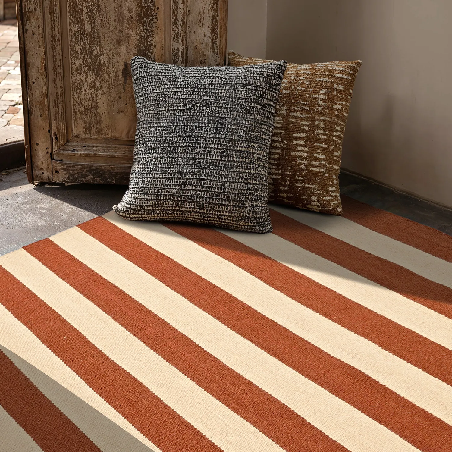 Wool rug - Torquay (cinnamon/white)