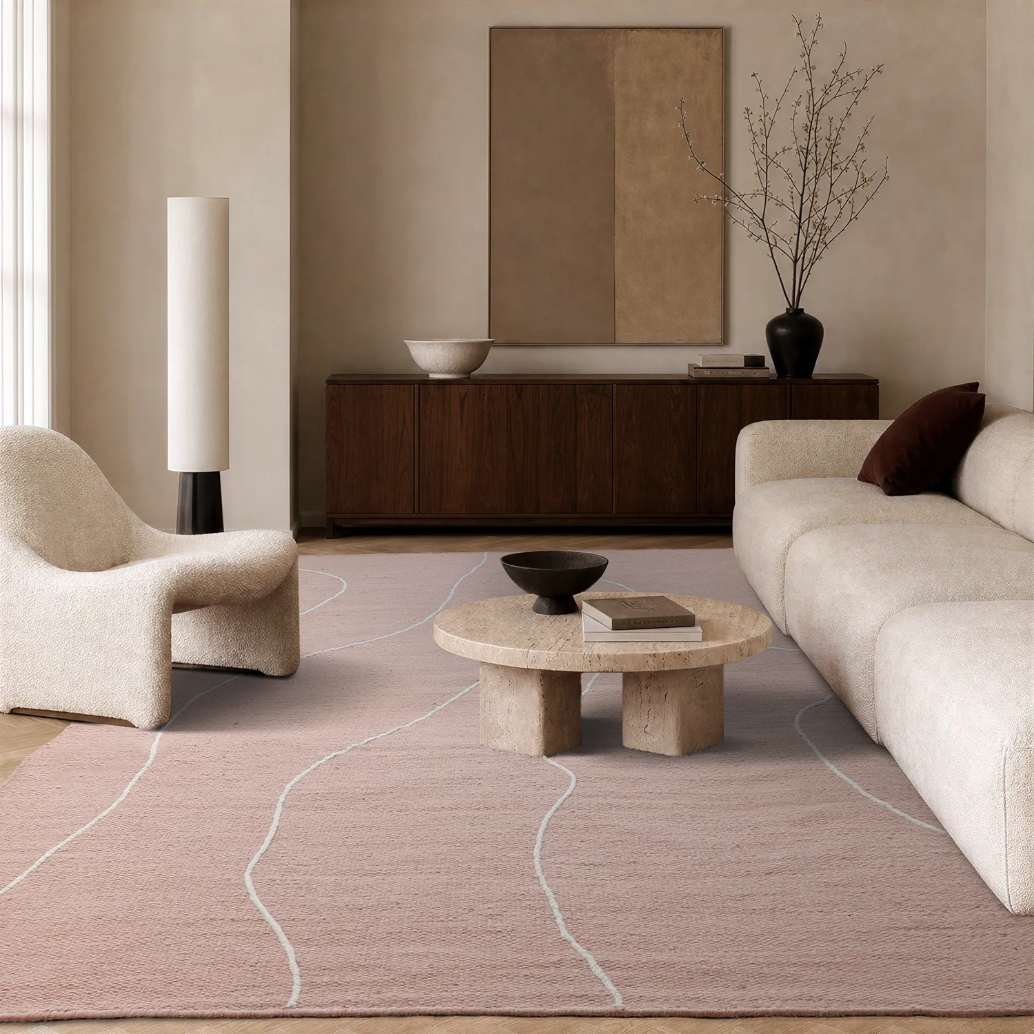 Wool rug - Viseu (dusty pink)