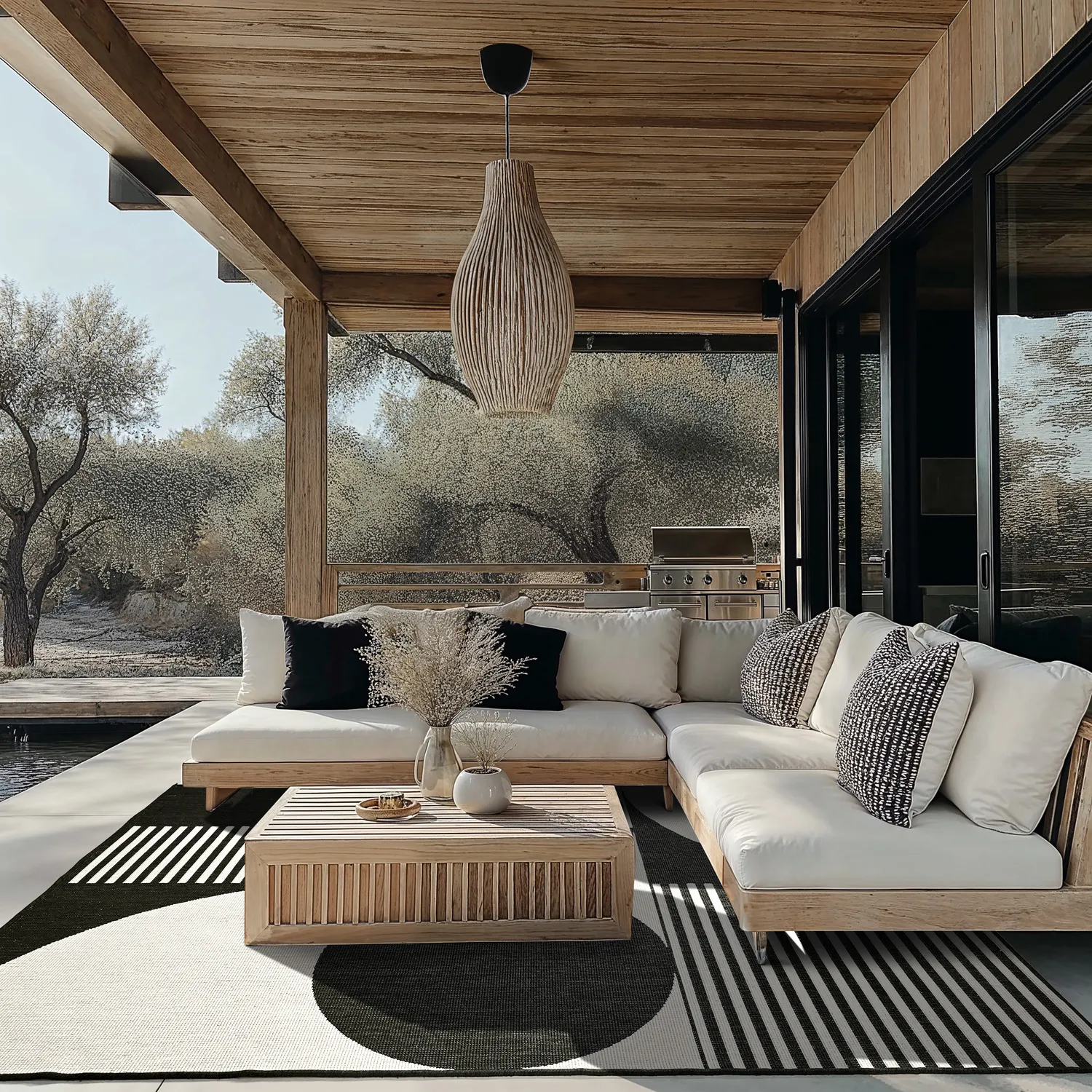 Indoor/Outdoor rug - Aurora (black/white)
