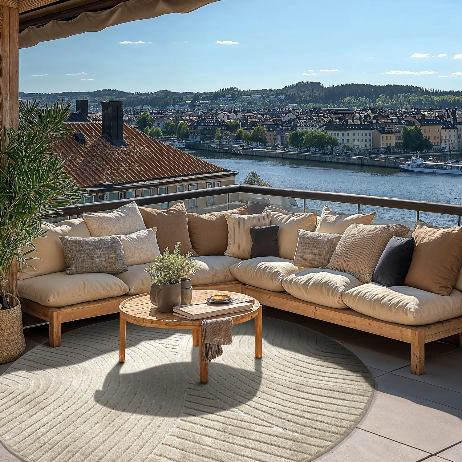 Round rug - Indoor/Outdoor Devon (beige)