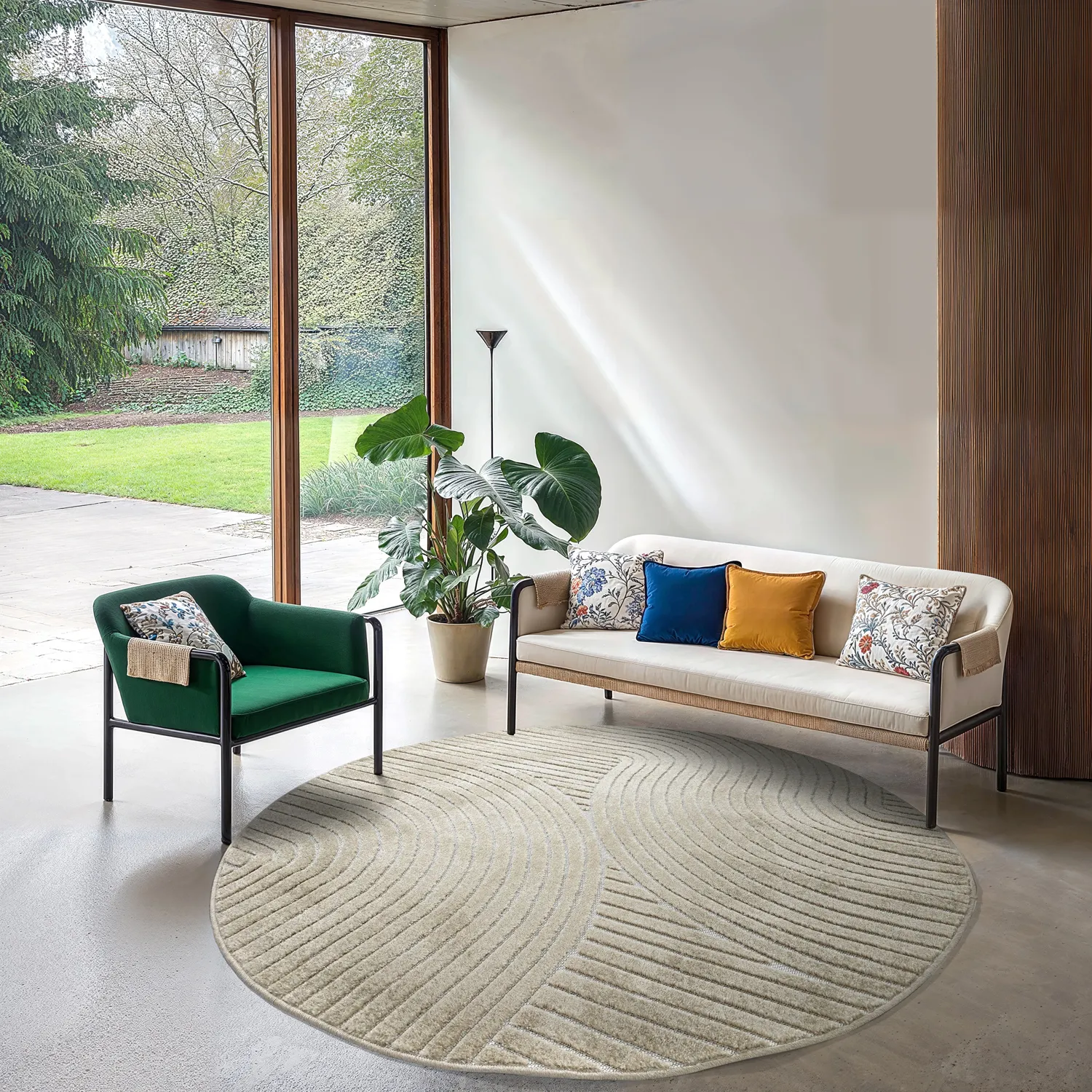 Round rug - Indoor/Outdoor Devon (beige)