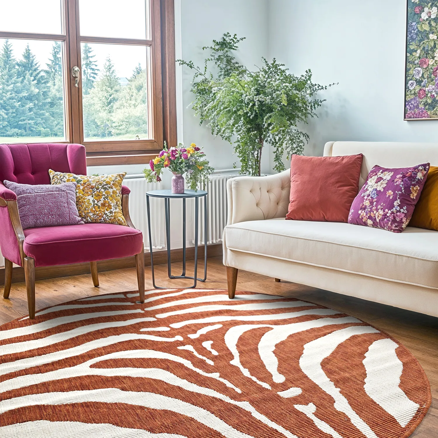 Round rug - Indoor/Outdoor Winona (orange)