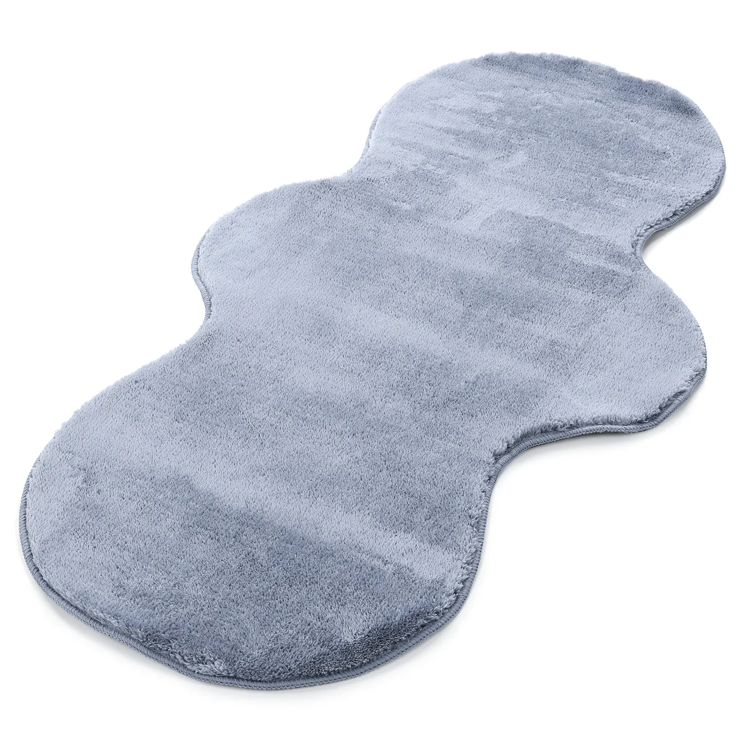 Wavy Runner Rug - Aranga Super Soft Fur (steel blue)