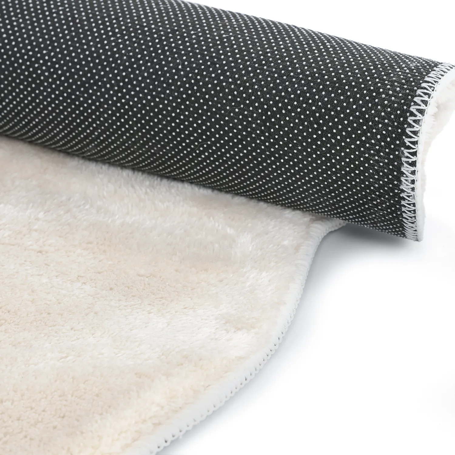 Wavy Round Rug - Aranga Super Soft Fur (beige)