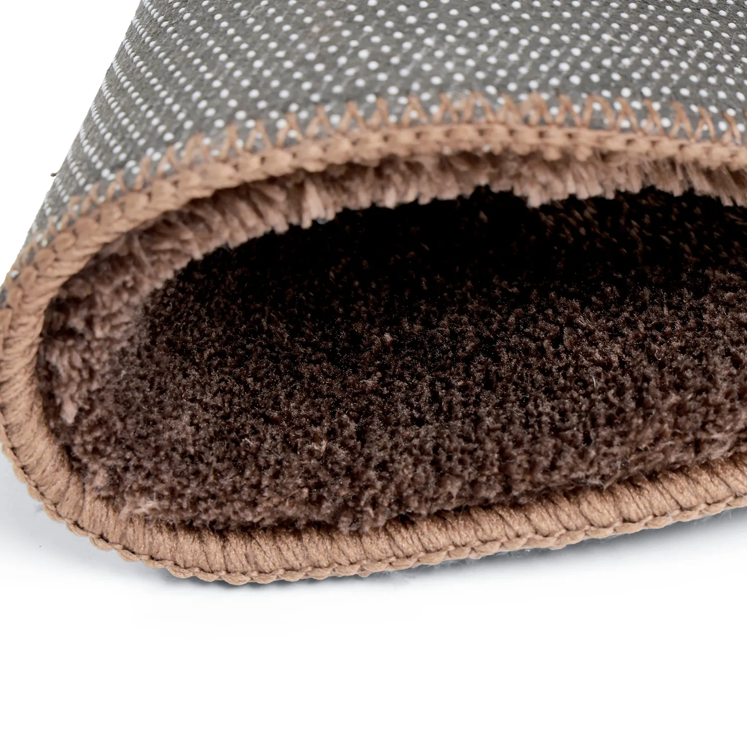 Wavy Round Rug - Aranga Super Soft Fur (dark brown)