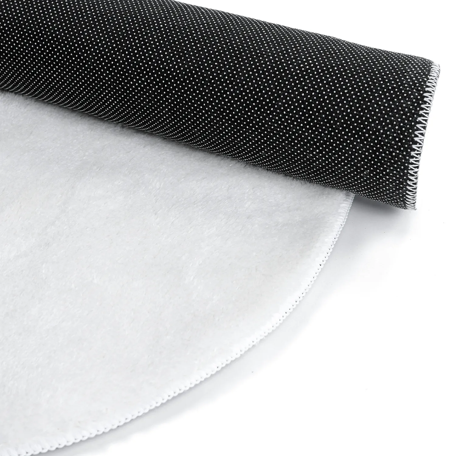 Wavy Round Rug - Aranga Super Soft Fur (white)