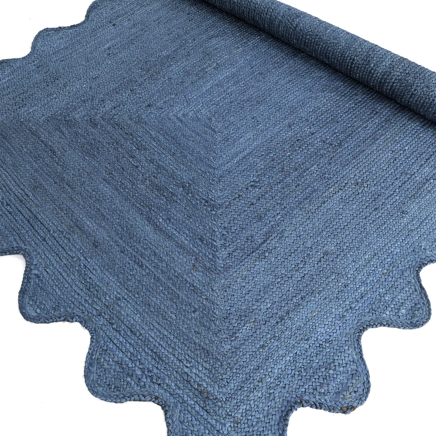 Wavy jute rug - San Francisco (blue)