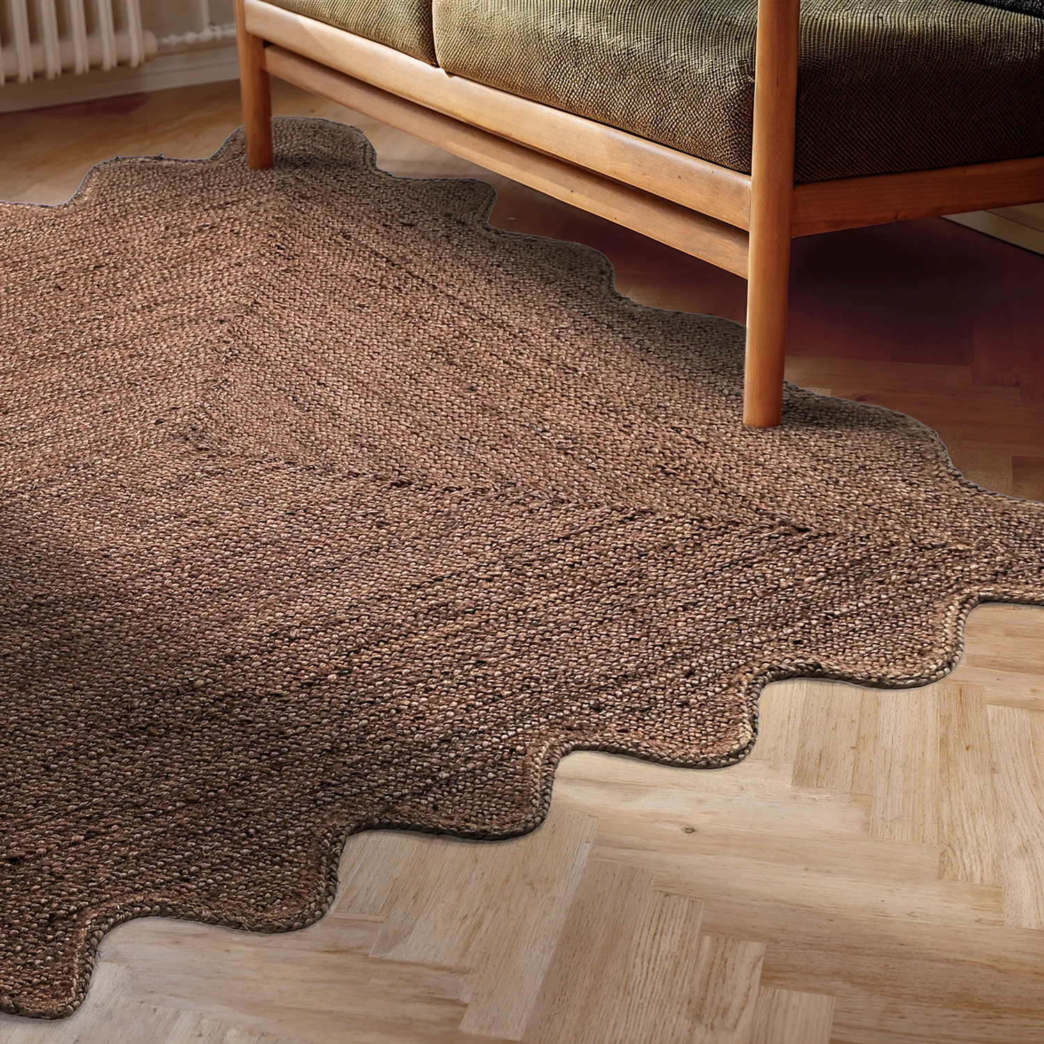 Wavy jute rug - San Francisco (brown)