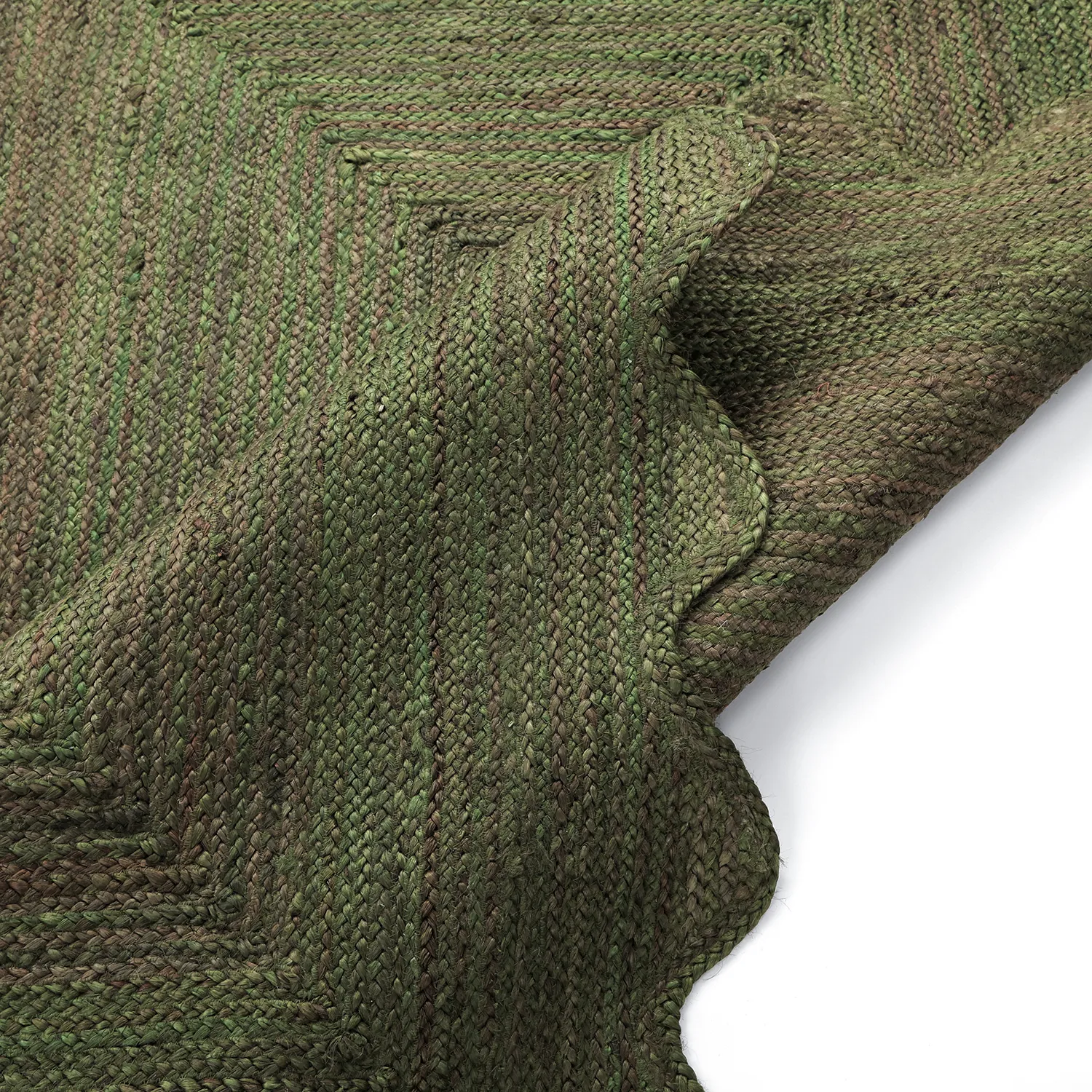 Wavy jute rug - San Francisco (army green)