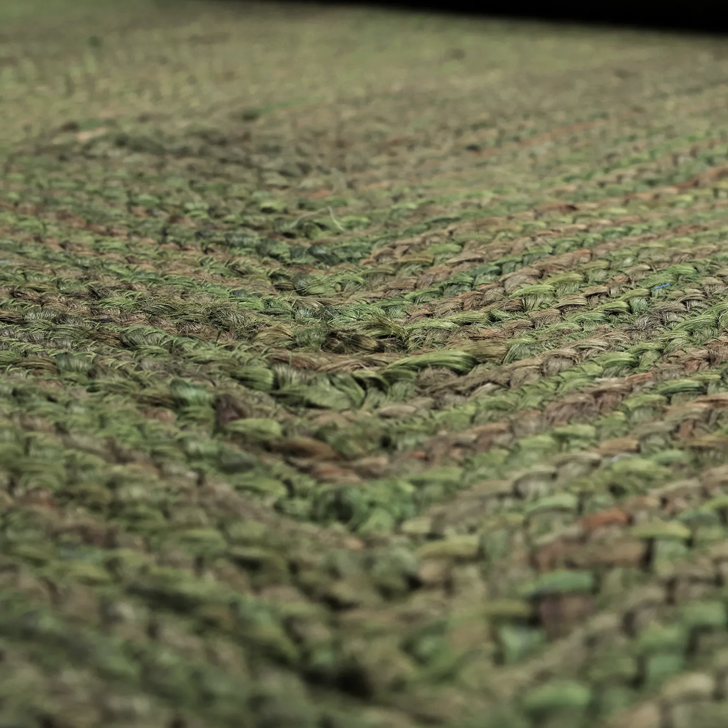 Wavy jute rug - San Francisco (army green)