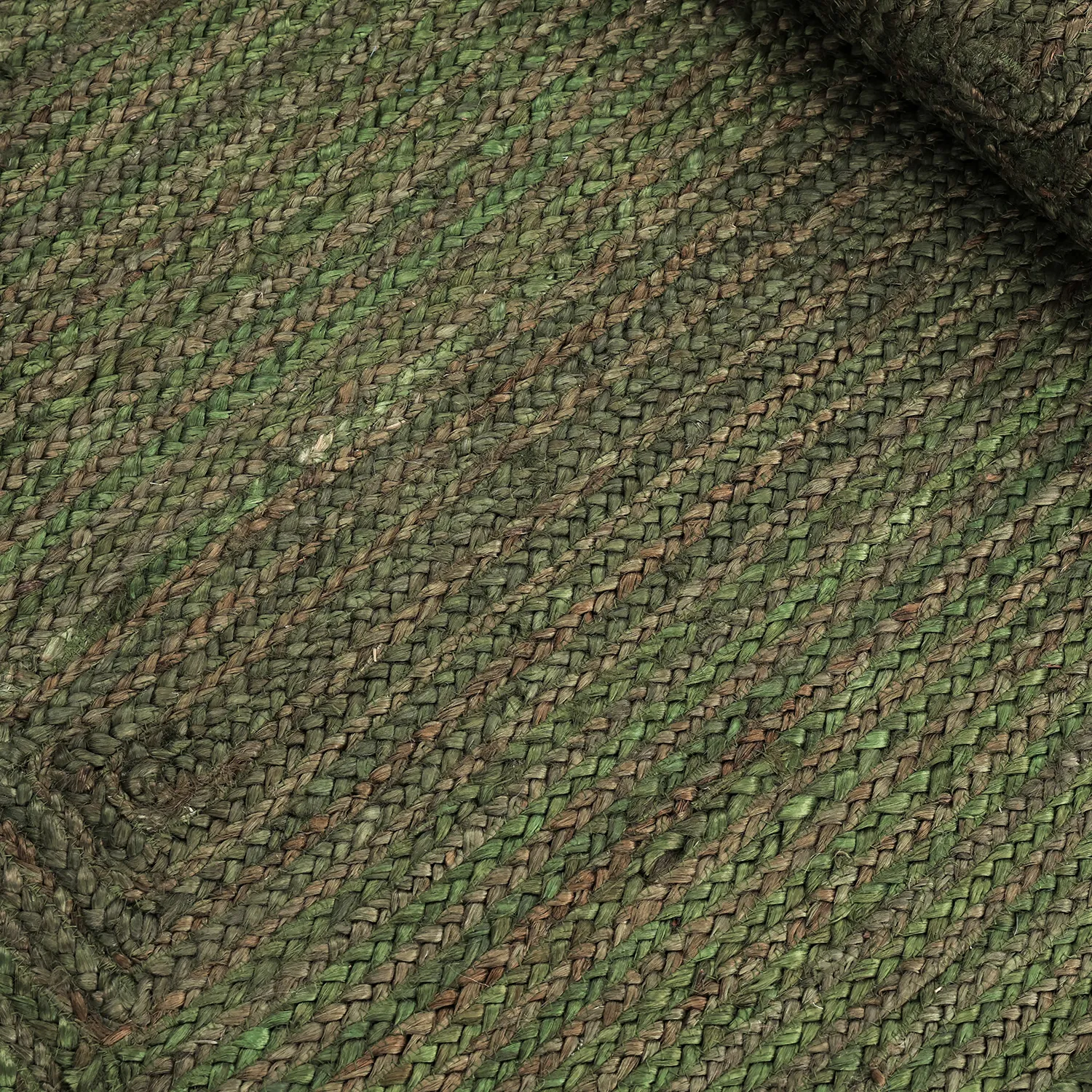 Wavy jute rug - San Francisco (army green)