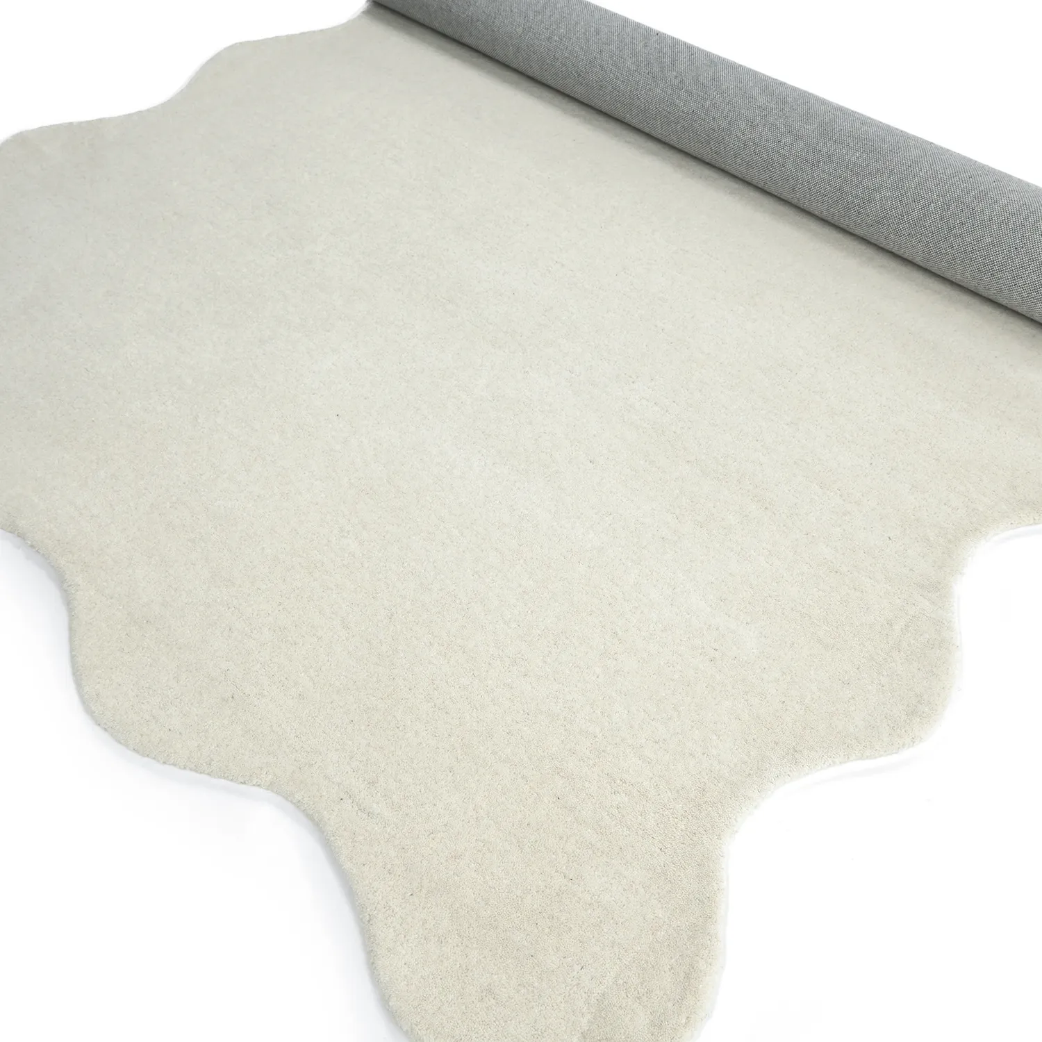 Wavy Wool Rug - Diu Hand Tufted Wool Premium (white)