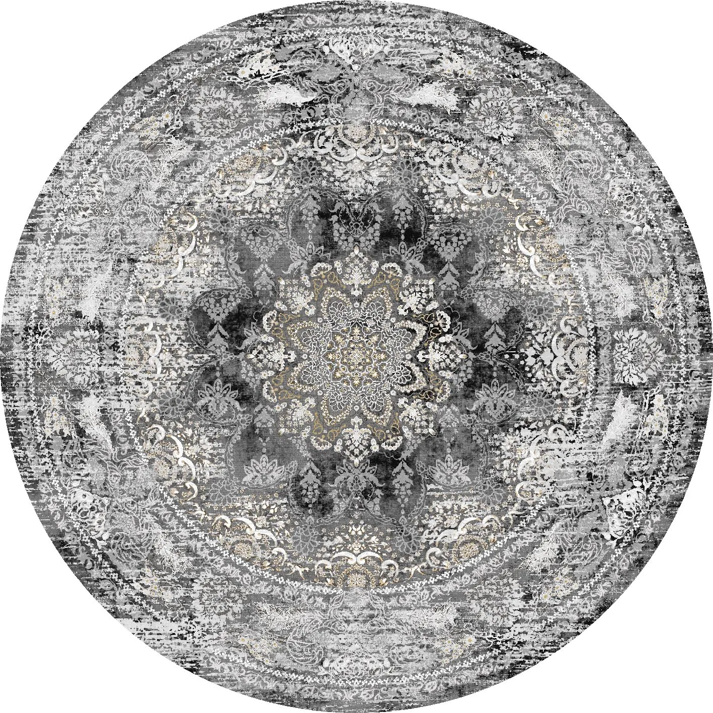 Round rug - Valeria (black)