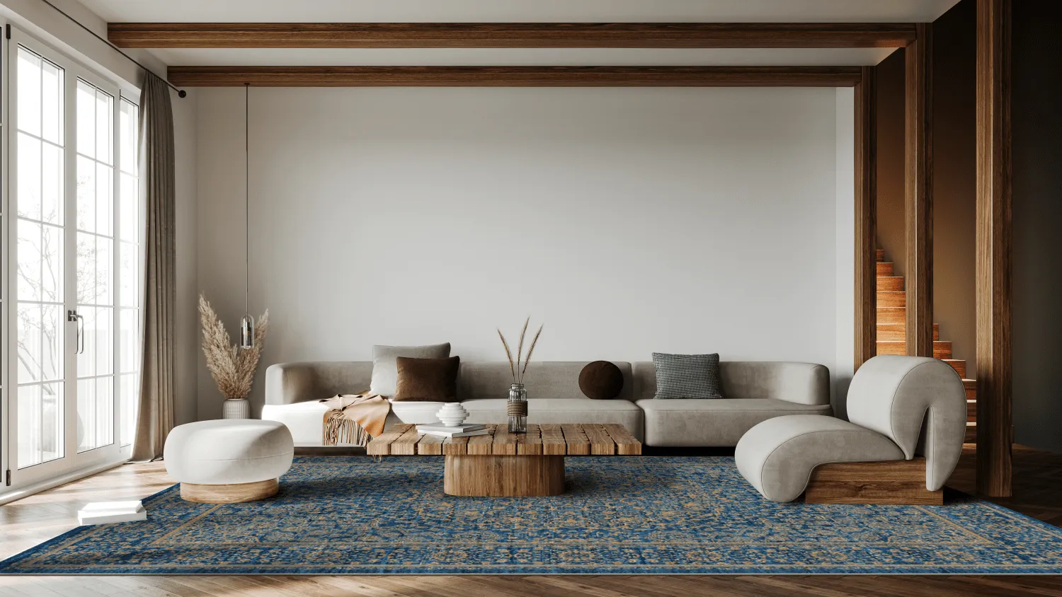 Wilton rug - Vinadio (blue/gold)