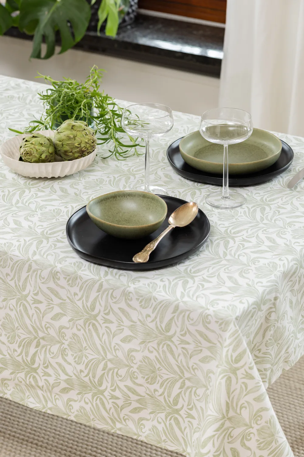 Cotton tablecloth Viola (green)