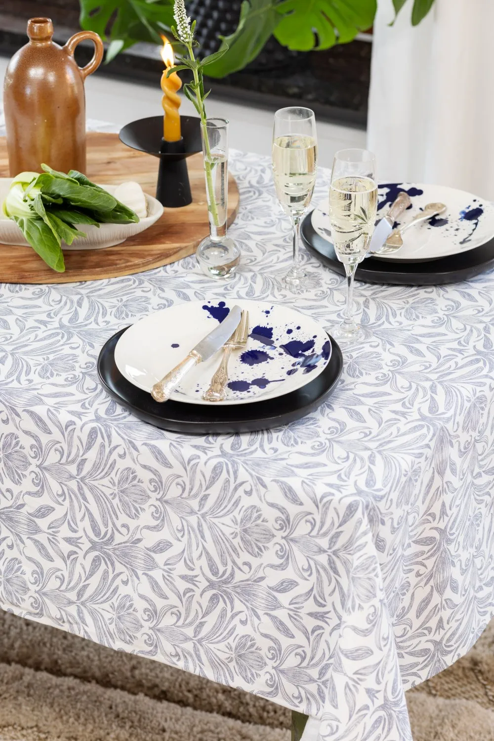 Cotton tablecloth Viola (blue)