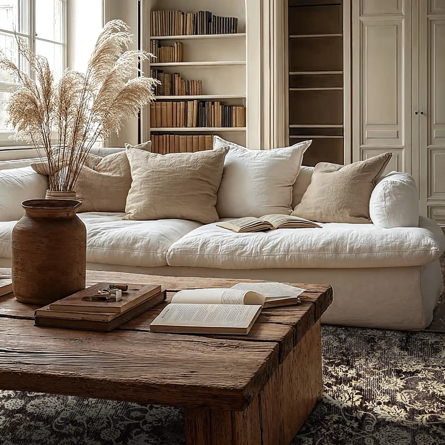 Wilton rug - Flowers (brown)