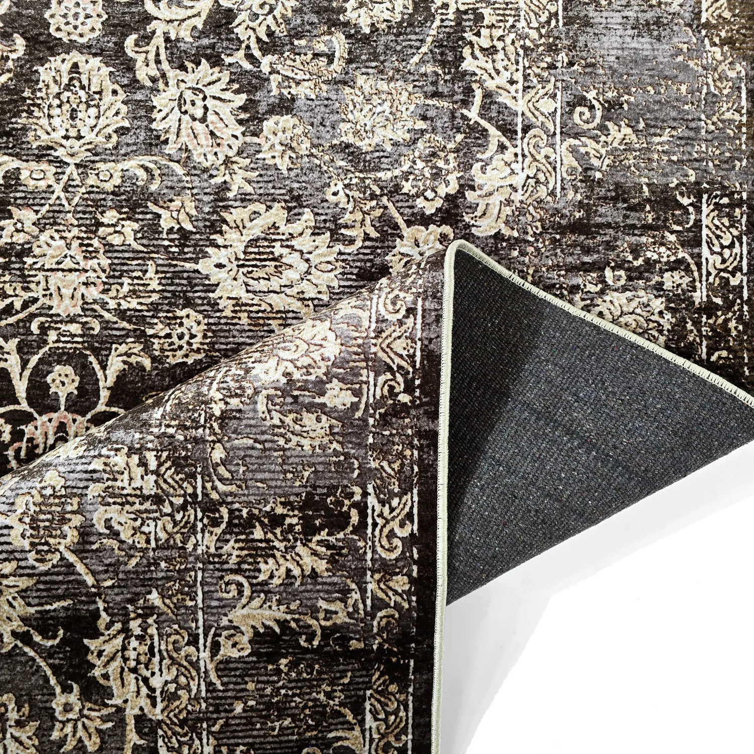 Wilton rug - Flowers (brown)