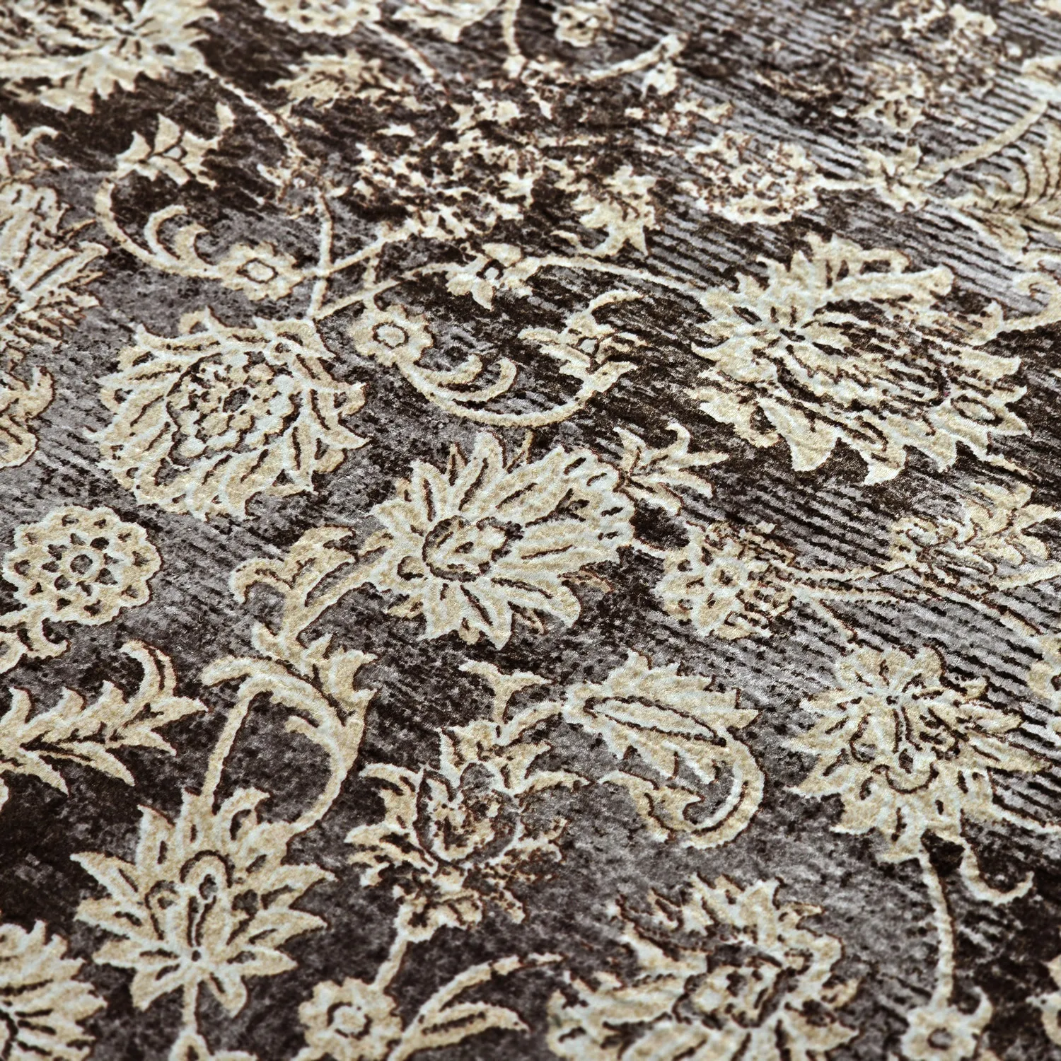 Wilton rug - Flowers (brown)