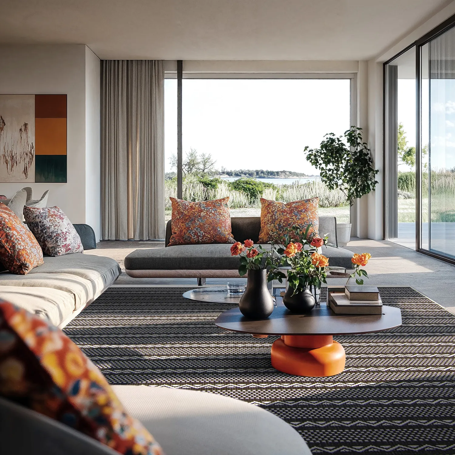 Indoor/Outdoor rug - Geiranger (black)