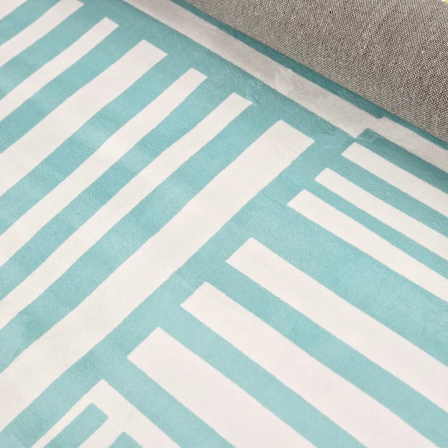 Wilton rug - Joma (turquoise/white)