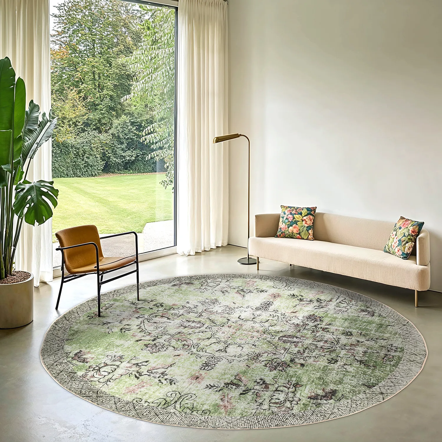 Round rug - Rosalie (green)