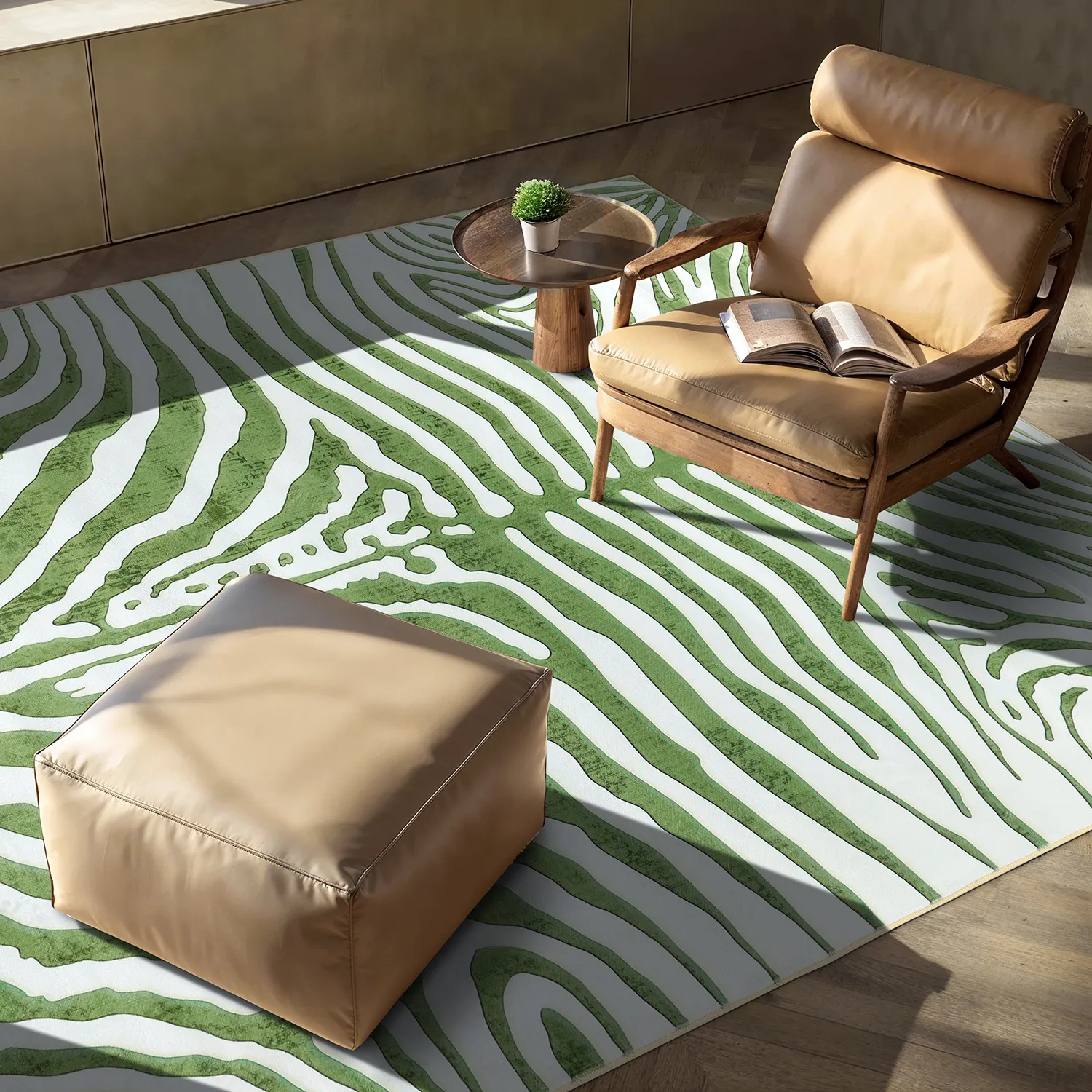 Wilton rug - Zebra (green)