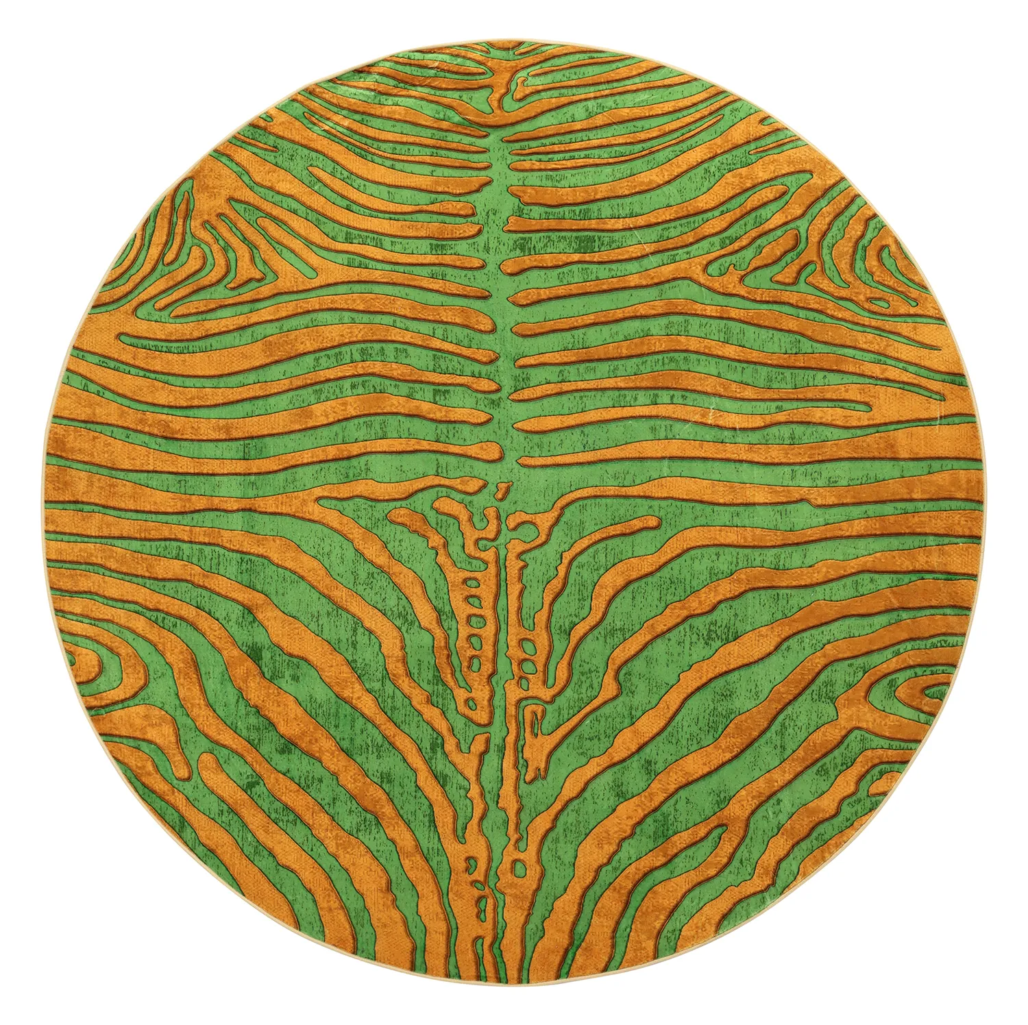Round rug - Zebra (green/orange)