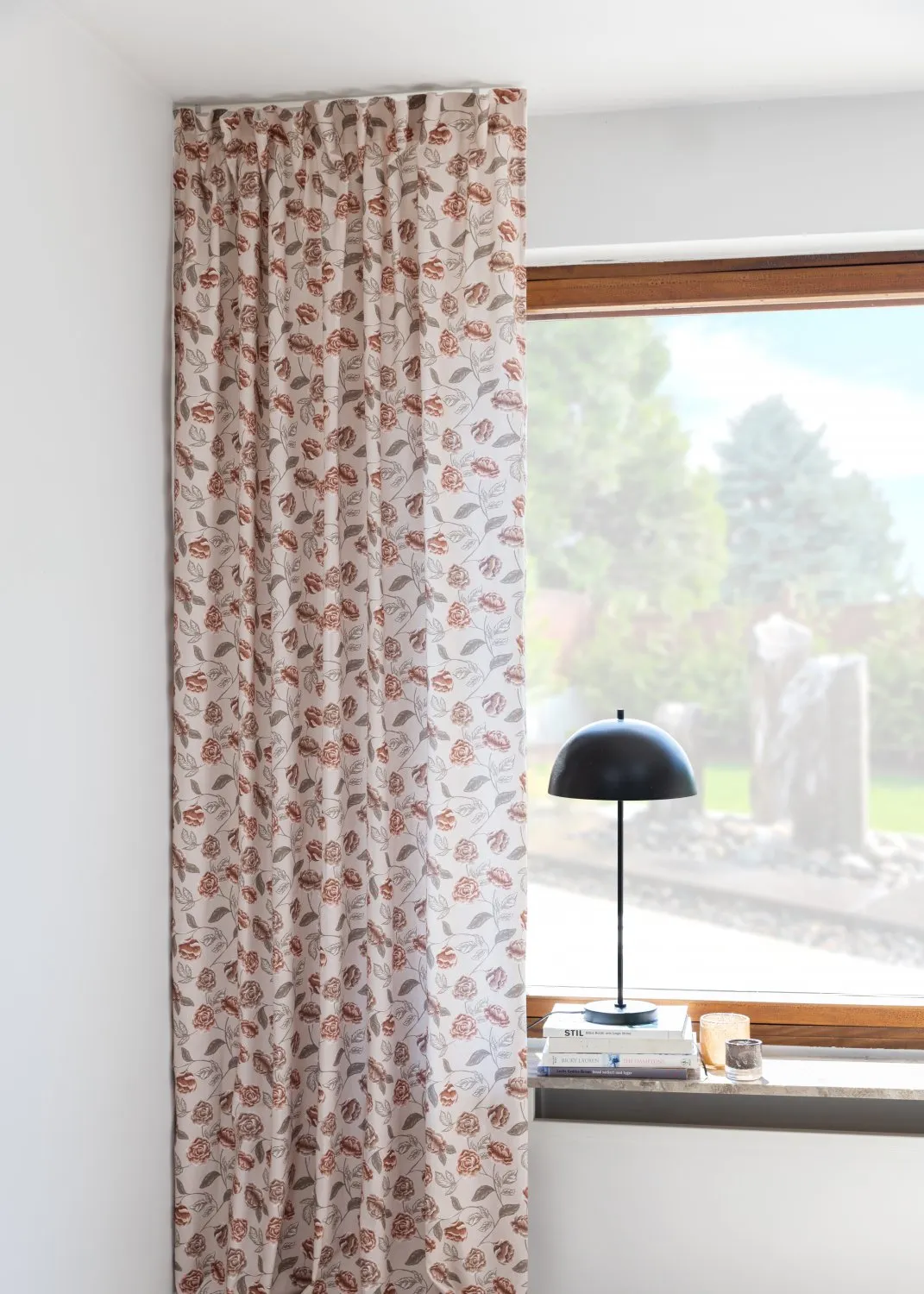 Curtains - Cotton curtain Wreath (pink)